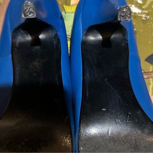 Vintage blue leather pumps #10 - Picture 8 of 9
